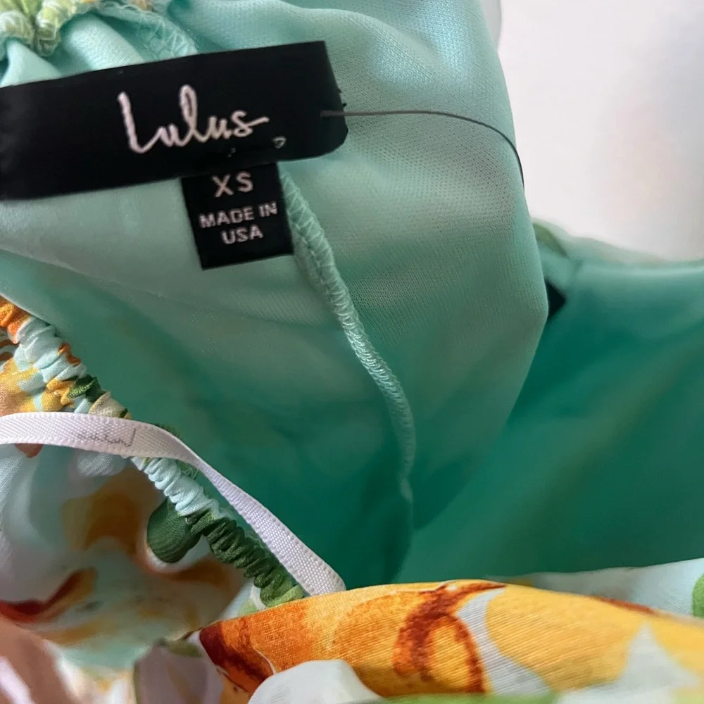 NWT Lulu's Mint and Floral Dress - Picture 3 of 3